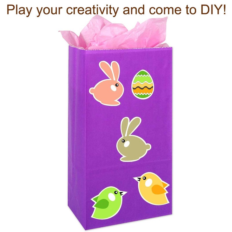 KEYYOOMY 100 CT Small Bright Color Paper Bags Rainbow Party Goodie Bags Party Favor Bag Paper Lunch Bag (100 CT, 3.1 X 5.1 X 9.4 In) - Image 5